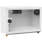 Acalava ALDB-JC25L-WH 25L 櫃內旋鈕無極調節濕度 無須電池濕度掛錶 金屬密碼轉舌鎖 防潮箱 (白色)